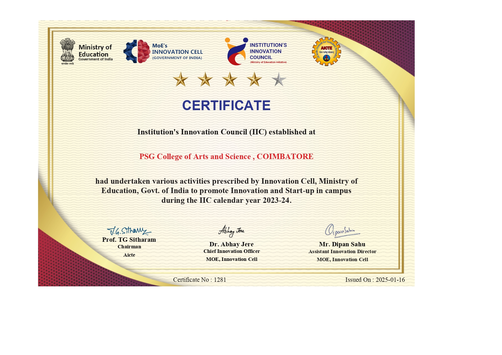 Certificate 5